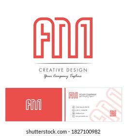 Initial letter AM Letter Logo Design with creative modern name card vector Illustration. AM Letter Logo Concept Ready For Use. Initial letter AM logo vector design template.