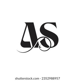 Letra inicial Diseño del logotipo AS creativo símbolo moderno monograma