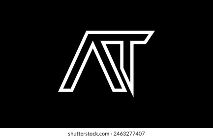 Initial Letter AT Logo Design. AT Logo Design. Creative And Modern AT logo.