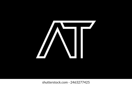 Initial Letter AT Logo Design. AT Logo Design. Creative And Modern AT logo.