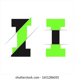 Initial Letter I logo design with cut off concept style design