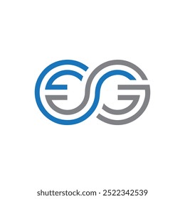Diseño inicial del logotipo de la letra de EG, Vector del logotipo de la letra de EG