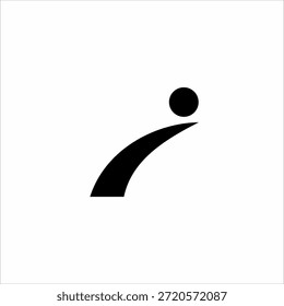 Letra inicial I diseño de logotipo con concepto humano.