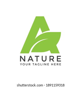 Initial letter A logo design. nature logo. leaf logo. a unique, exclusive, elegant, professional, clean, simple, modern logo. It would be perfect for your company