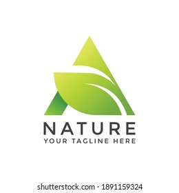 Initial letter A logo design. nature logo. leaf logo. a unique, exclusive, elegant, professional, clean, simple, modern logo. It would be perfect for your company