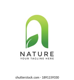 Initial letter A logo design. nature logo. leaf logo. a unique, exclusive, elegant, professional, clean, simple, modern logo. It would be perfect for your company