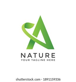 Initial letter A logo design. nature logo. leaf logo. a unique, exclusive, elegant, professional, clean, simple, modern logo. It would be perfect for your company