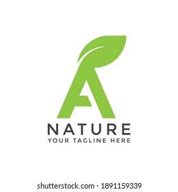 Ursprünglicher Buchstabe Ein Logo-Design. Naturlogo. Logo auf Blatt. ein einzigartiges, exklusives, elegantes, professionelles, sauberes, einfaches, modernes Logo. Es wäre perfekt für Ihr Unternehmen