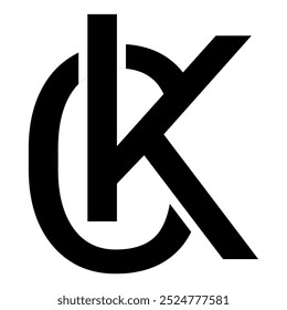 Design do logotipo inicial letra O, K, C, OK, CK simples e negrito. Esportivo e forte monograma logotipo vetor molde ornamento de luxo
