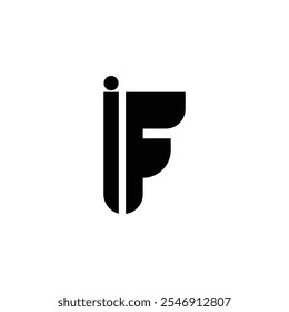 Letra inicial IF Diseño de logotipo Excepcional Signo de símbolo moderno creativo