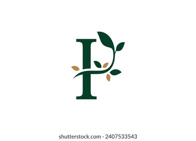 diseño del logotipo de la letra inicial p letra elegante