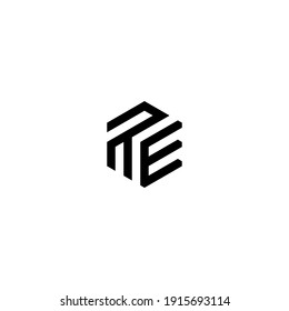 initial RE Letter Logo Design polygon Monogram Icon Vector Template