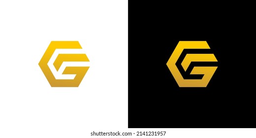 initial EG Letter Logo Design polygon Monogram Icon Vector Template