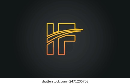 Letra inicial IF Logo Design con Swoosh. Diseño creativo y moderno del logotipo de IF sobre fondo negro.
