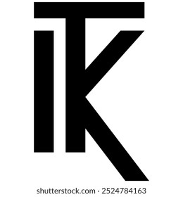 Diseño inicial del logotipo de la letra T, K, TK, KT, I simple y negrita. Deportivo y fuerte logotipo monograma Vector Plantilla ornamento de lujo