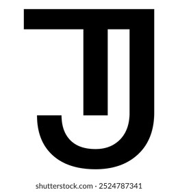 Initial Letter Logo Design T, J, TJ, JT Simple und Bold. Sportliche und starke Monogramm Logo Vektor Vorlage Luxus Ornament