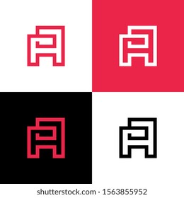 Initial letter A logo design template elements, abstract linear style vector illustration