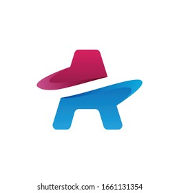 Letra inicial Plantilla de diseño de logotipo A. Carta corporativa Una imagen de diseño de logotipo