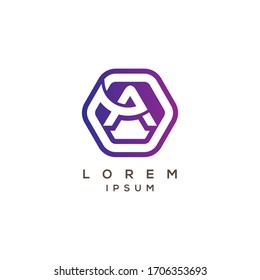 Initial letter A logo design template elements 