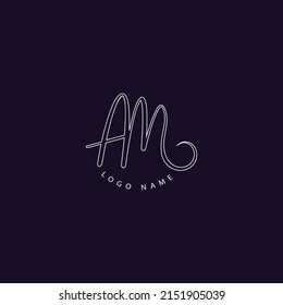 Initial Letter AM Logo Design Template 