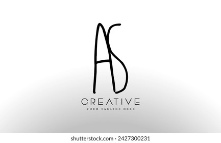 Initial letter AS logo design template