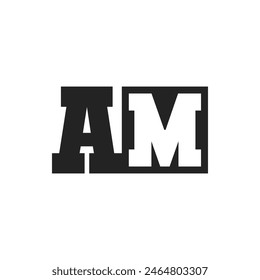 Initial Letter AM Logo Design Template. AM Logo