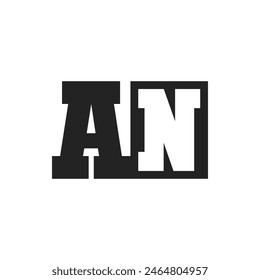 Letra inicial AN Plantilla de diseño de logotipo. Logotipo AN