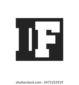 Letra inicial IF Plantilla de diseño de logotipo. Logotipo IF