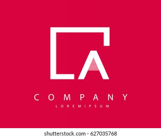Initial Letter A logo design template With Box