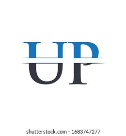 Initial Letter UP Logo Design Vector Template. Business Circle UP Letter Logo Design