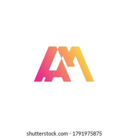 Initial letter AM logo design vector