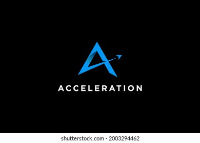 Initial letter A logo design vector illustration. Letter A suitable for acceleration and technology company logos.