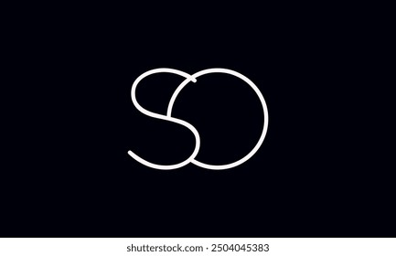 SO initial letter logo design. SO logo design vector in black background.