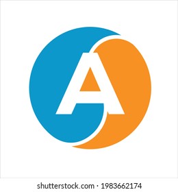 Initial letter A logo designs. Letter A Colorful vector logo design template