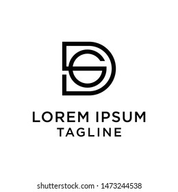 initial letter logo DG, GD logo template