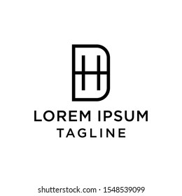 initial letter logo DH, HD logo template