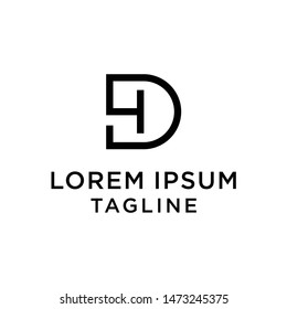 initial letter logo DI, ID, DH, HD logo template