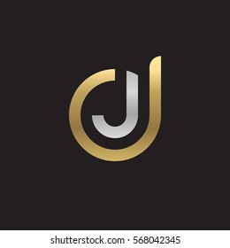 initial letter logo dj, jd, j inside d rounded lowercase logo gold silver