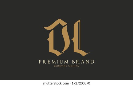 logotipo de letra inicial DL, LD, plantilla de logotipo
