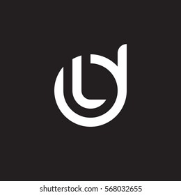 initial letter logo dl, ld, l inside d rounded lowercase white black background