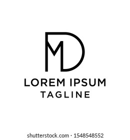 initial letter logo DM, MD logo template