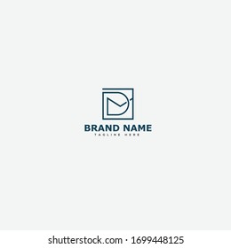 Initial letter logo DM, logo template