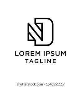 initial letter logo DN, ND logo template 