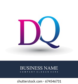 initial letter logo DQ colored red and blue, Vector logo design template elements for your business or company identity