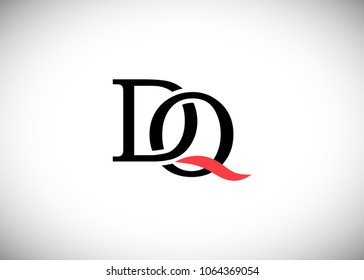 initial letter logo DQ, QD, logo template