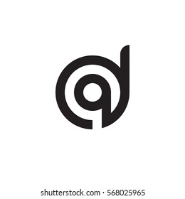 initial letter logo dq, qd, q inside d rounded lowercase black monogram