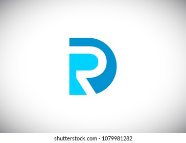 initial letter logo DR, RD, R inside D, logo template