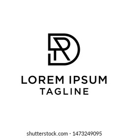initial letter logo DR, RD logo template