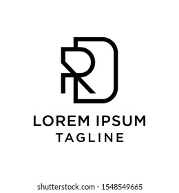 initial letter logo DR, RD logo template