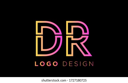 initial letter logo dr, rd, logo template
